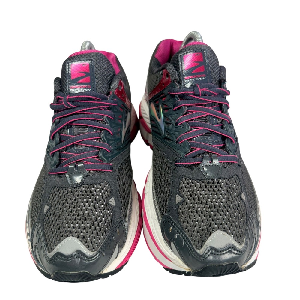 Brooks Glycerin 10 Womens 9.5 Running Sneakers Gray Pink Athletic Shoes - Picture 6 of 11